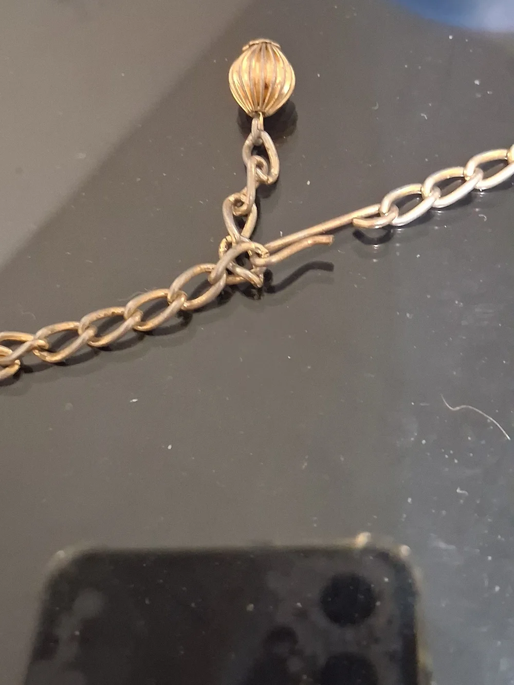 Gold-Tone Knot Necklace with Crystal Accents